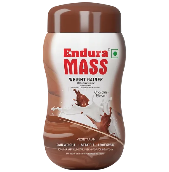 endura mass weight gainer chocolate powder 500 gm